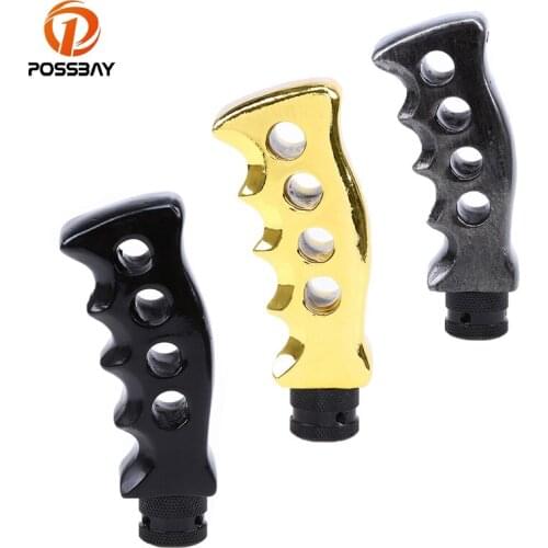 POSSBAY Car Accessories Gear Knobs Shifter Gear Stick Lever Knob Manual Operation Handle Head Black/ Gold /Gray Resin Grip