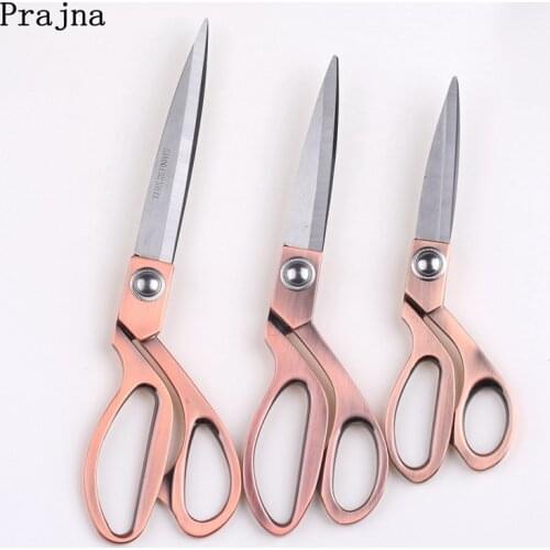 Prajna Bronze Tailor Scissors Vintage Stainless Steel Sewing Scissors Cutting Fabric Leather Sewing Supplies Wholesale 3 Size