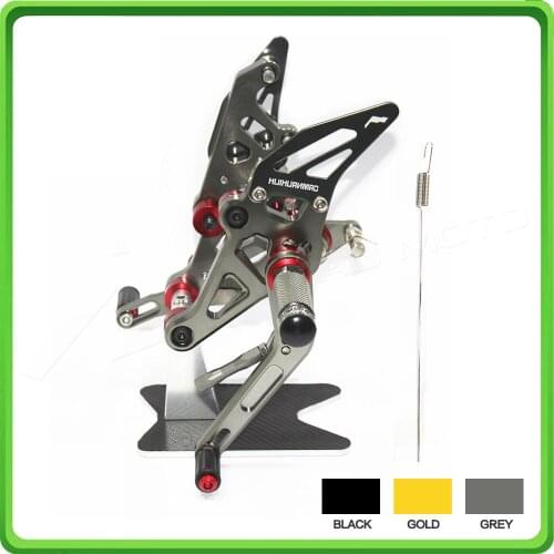 CNC Adjustable Rearsets Rear set sets Footrest Foot Rest Pegs fit for Yamaha FZ-07 MT-07 FZ07 MT07 2014 2015 2016 2017 Gray