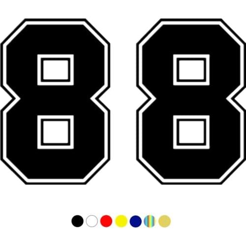CS-10177# Funny Vinyl Decal Number 88 Car Sticker Reflective Waterproof Auto Decors on Truck Bumper Rear Window