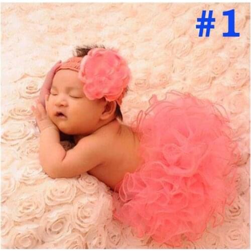 Baby tulle Tutu and Headband Set Newborn Coral tulle Tutu Little Girl Easter Photography Prop Halloween Costume 1set TS002