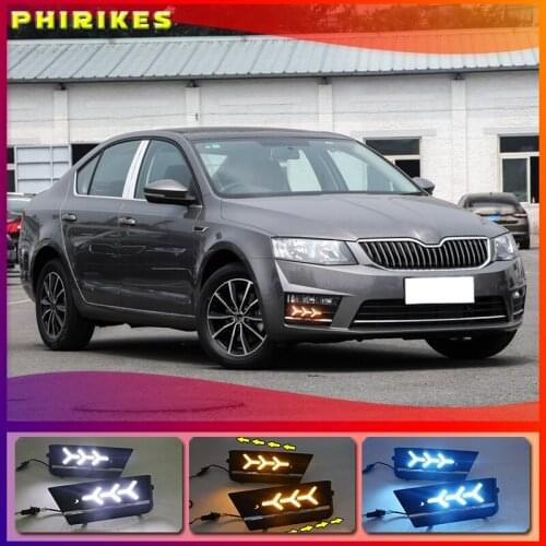 For Skoda Octavia A7 Sedan /Combi For RS 2013 2014 2015 2016 2017 Car-Styling Front DRL Daytime Running Light Fog Lamp Fog Light