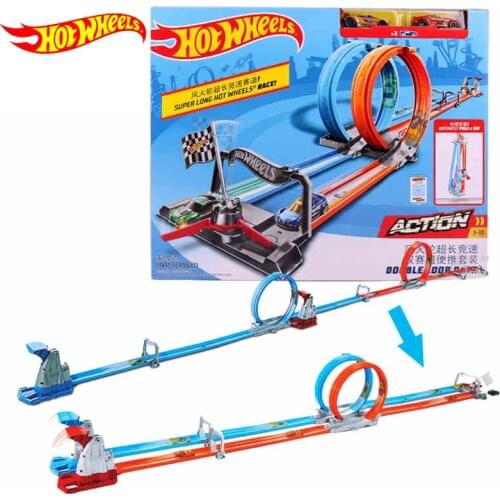Hot Wheels Track Car Toys Double Loop Dash Kids Hot Sport Car Long Racing Dual Tracks Boy Toys for Children Portable Accessories