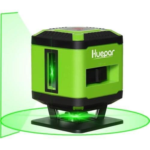Huepar FL360G For Tile,360-Degree Horizontal Line 130 Degree,5 Line Green Beam Cross Line Flooring Laser Level