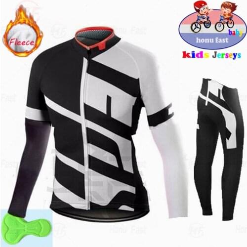 Baby Winter Children Long Sleeve Cycling Wear Clothes Bicycle Breathable Bike Jersey Pants Set Kids Quick Dry Girls Clothing Set