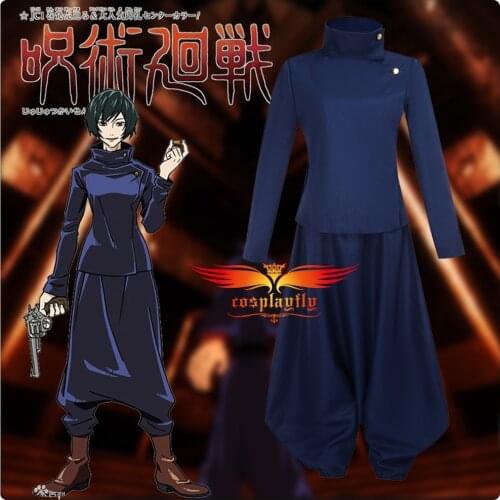 Anime Jujutsu Kaisen Miwa Kasumi Cosplay Costume Adult Women Outfits JK Uniform Navy Blue Turtleneck Top Jacket Pants Halloween