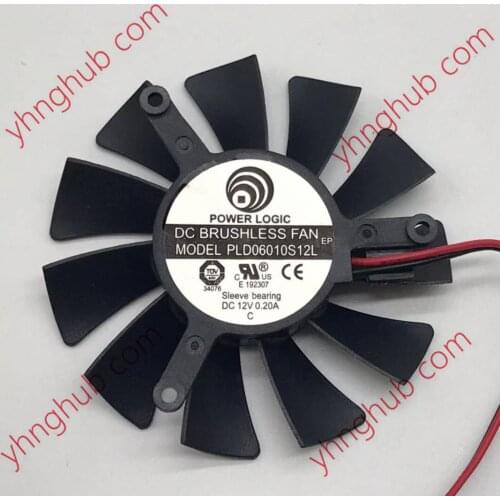 Power Logic PLD06010S12L DC 12V 0.20A Dia. 55mm C.T.C 39mm Frameless Cooling Fan