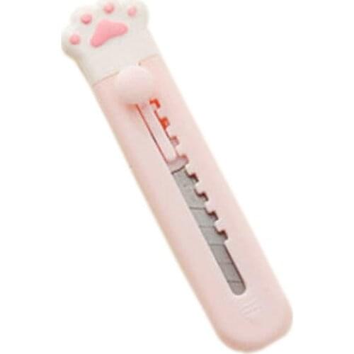 Mini Pocket Cute Cat Paw Art Utility Knife Express Box Knife Paper Cutter Craft Wrapping Blade Stationery