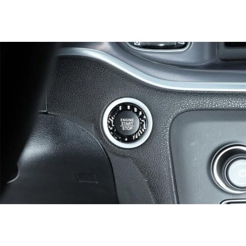 Carbon Fiber Car Engine Start Stop Button Ring Frame Cover Trim Sticker for Dodge Charger Challenger RAM 2010+ Durango 2014