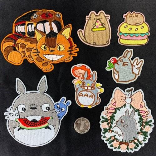 7 Style Totoro Motif Cartoon Movies Cosplay Badge High quality Embroidery Patch Kids Clothes Embellished Cloth