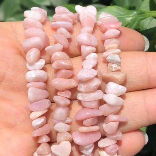 Natural Chips Gravel Stone Irregular Pink Opal 5-8mm Freeform Beads For Jewelry Making DIY Earrings Bracelet Necklace 32"Inches