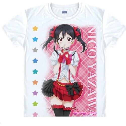 Love live T-Shirt Nozomi Tojo Shirt couple T-shirts Anime characters Kawaii/Cute Quick Drying Casual T-Shirts Janpanese Anime a