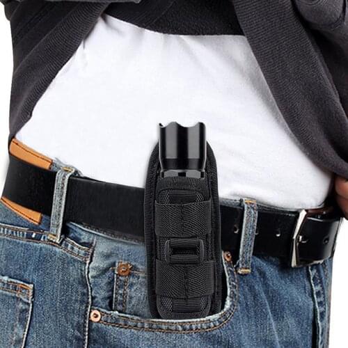 Portable Torch Bag Outdoor Nylon Hunting Flashlight Pouch 360°Rotatable Portable Torch Case for Outdoor Activity