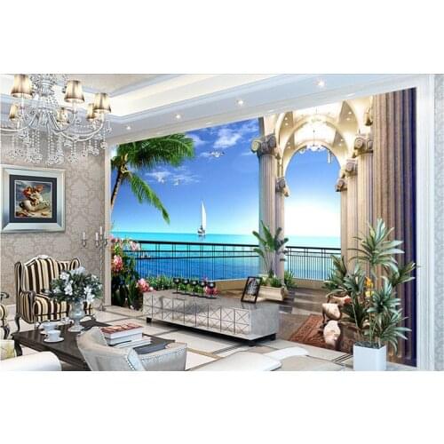 Seaview PIP Custom photo wallpaper art wallpaper restaurant retro sofa backdrop 3d wallpaper 3d mural wall paper home decoration