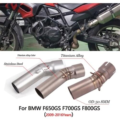 Slip On Middle F800R F800GT For 2009-2016 BMW F650GS F700GS F800GS Exhaust Pipe Motorcycle Titanium Alloy Mid Middle Link Pipe