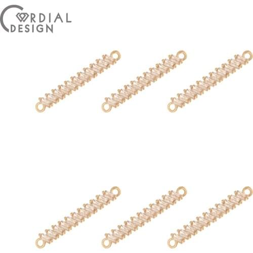 Cordial Design 30Pcs 4*26MM DIY Connectors/Jewelry Accessories/Earring Making/Hand Made/CZ Charms/Jewelry Findings & Components