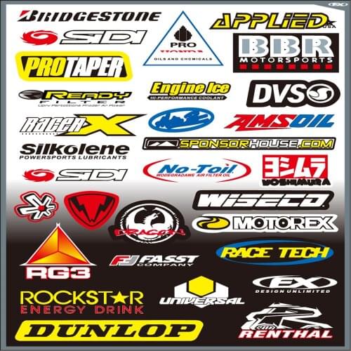 Waterproof PVC Motorcycle Stickers Helmet Decals For HONDA KAWASAKI BWM SUZUKI YAMAHA KTM