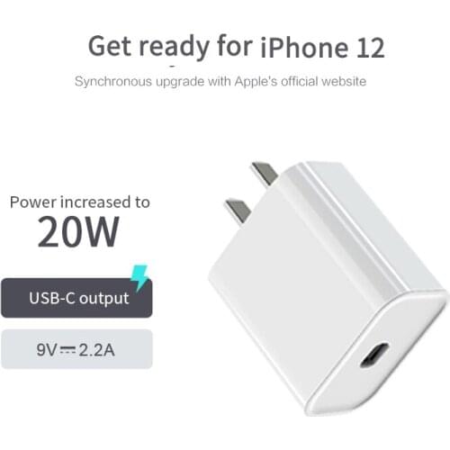 PD 20W Fast Charging Usb-C Charger for iphone 12 Mini Pro MAX 12 11 Xs Xr 8 X 8 Plus Charger for iPad Air4 2020 for iPad pro