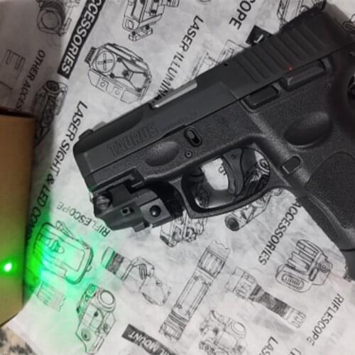 USB Rechargeable Green Laser Sight 5mw Tactical Self-defense Weapons Picatinny Rail Lazer Dot Sight for Taurus G2C Glock 17 19