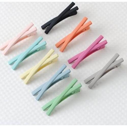 Women Bang Clip Fresh And Small Frosted Hairpin Candy Color Cross Side Clip Girls Hair Accessories