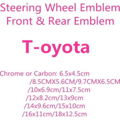 1X Chrome carbon high quality car Steering Wheel Sticker ABS Front Bonnet Grill rear Trunk Badge Emblem Sticker styling