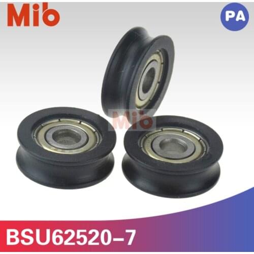 10pcs/lot 625zz ball bearing coated with NYLON PA plastic U grooved V type track grooved wheel roller pulley black BSU62520-7
