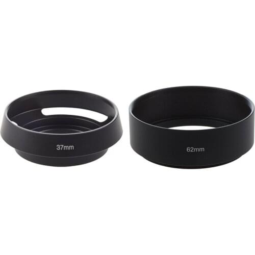 2 Pcs Screw Mount Metal Lens Hood For Digital Video Camera, 37Mm & 62Mm