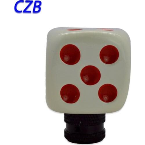 2016 Universal Manual Interior Parts Gear Stick Shift Shifter Lever Knob White Dice Marches Fast shipping