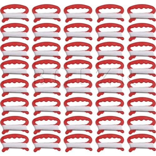 BQLZR 40Pieces Plastic Flying Kite Line String with Kite Line Board Red 30m