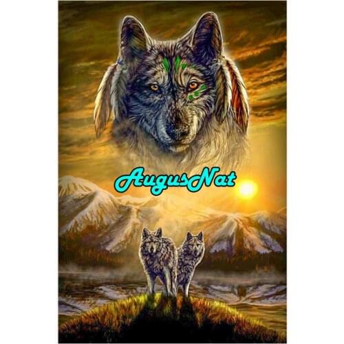 Animal diamond painting full square hill daimond embroidery wolf diamond dots sequin picture oil paint by number crystal sticker