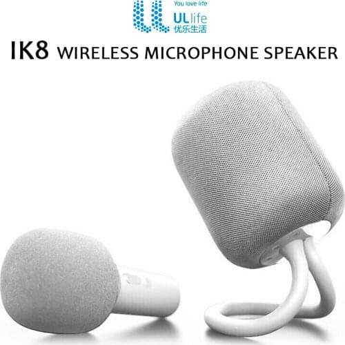 IK8 Wireless Karaoke Microphone Bluetooth Speaker Set Handheld Singing Microphone Portable KTV Player Loudspeaker for Smartphone