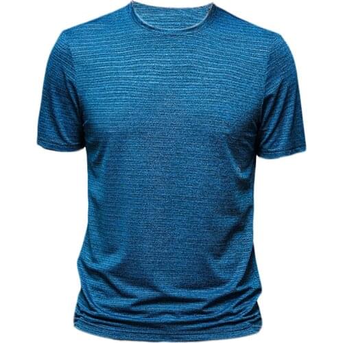 Brand Quality Men T-shirt Fashion Breathable Quickly Dry Slim Fit Soild T-shirts Male Tops Tees Short Sleeve T Shirt For Men