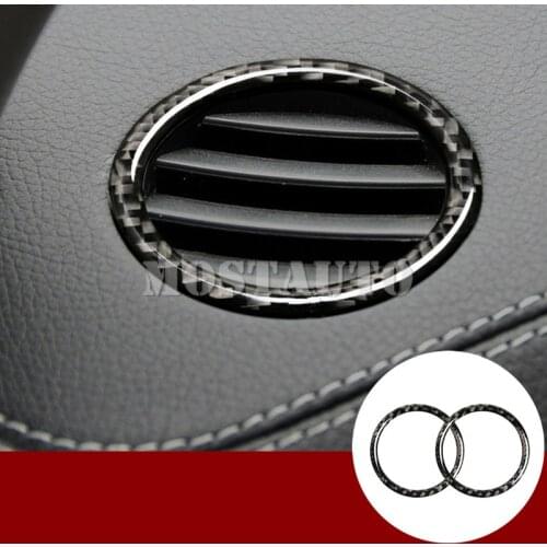 For Benz GLE W166 Coupe C292 Carbon Fiber Dashboard Side Air Vent Trim Cover 2015-2018 2pcs Car Accessories Interior Car Decor
