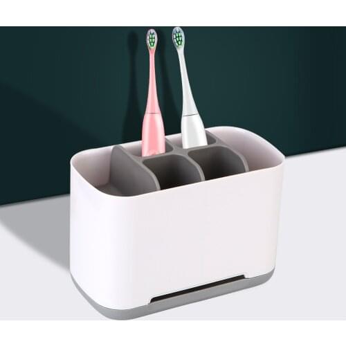 Toothpaste Electric Toothbrush Holder Battery Organizer Stand Shaving Makeup Brush Storage Case Bathroom Accessories