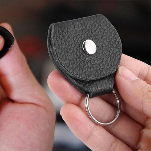 Hot Quality Guitar Pick Holder Genuine Leather Guitarra Plectrum Case Bag Keychain Shape Guitar Accessories