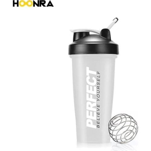 HOONRA 600ML Sport Shaker Bottle Protein Powder Water Bottle For Outdoor Protable Tea Drink Fitness Water Bottle Drinkware