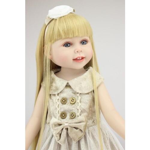 Beauty Girl doll toys 45cm full vinyl bebe reborn American Dolls best children gift dress up princess dolls