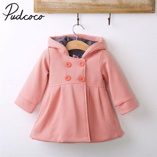 Pudcoco Autumn Winter Baby kid Girl Hooded Coat Windbreaker Parka Jacket Kids Outerwear Baby Girls Jackets