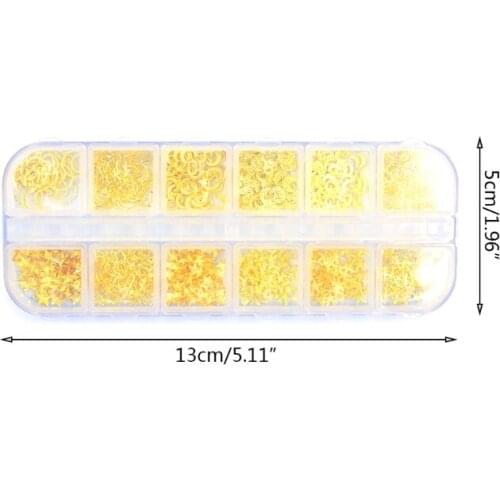 L5YD 12 Grids Mixed Glitter Metal Nail Art Decoration Epoxy Resin Filling Material Jewelry DIY Crafts Filler