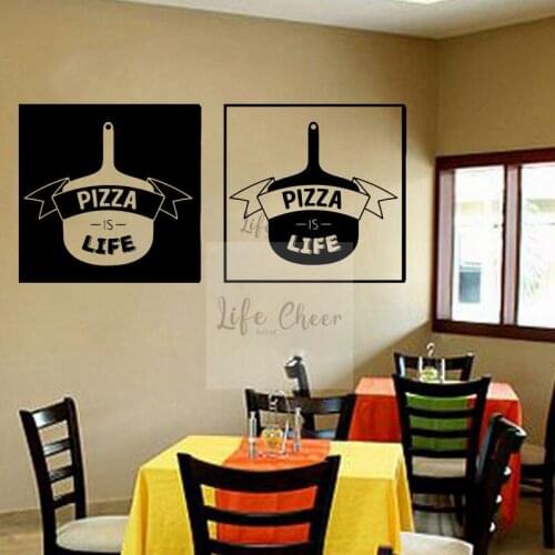 Pizza Set Vinyl Wall Decal Pizza Life Quote Wall Murals Restaurant Interior Decor Pizza Pot Vinyl Wall Poster Wall Art AC092