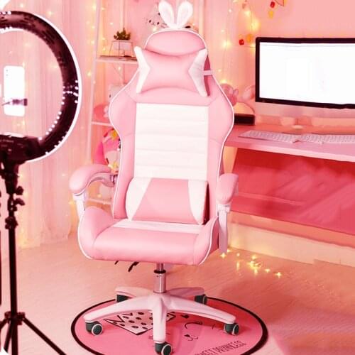 New Luxury Home office chair E-sports chair game backrest competitive racing chair pink white live computer chair
