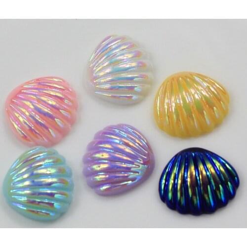 Wholesale Bling Resin Scallop Seashell Decoration Crafts Flatback Cabochon Kawaii DIY Embellishments For Scrapbooking