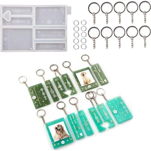 Music Player Epoxy Resin Mold Keychain Pendant Silicone Mould DIY Crafts Jewelry Casting Tools