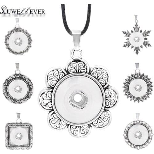 Hot Metal Interchangeable Flower Tree Ginger Necklace 017 Fit 18mm Snap Button Pendant Necklace Charm Jewelry For Women Gift
