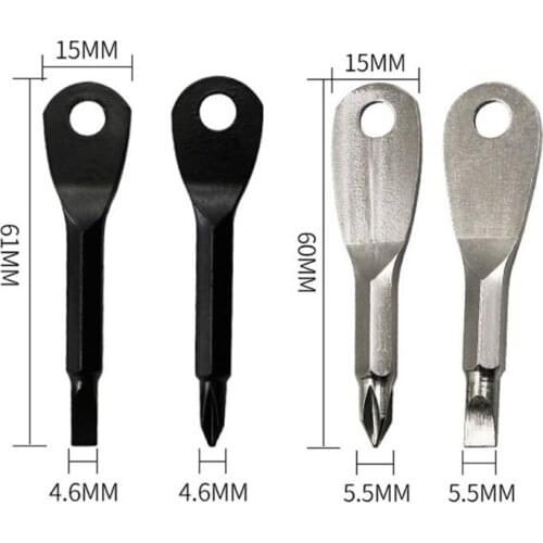 Portable Flat Head Screwdriver Phillips Screwdriver Keyring Mini Pocket Repair Tool Gadget Key Ring for Outdoor Camp Wholesale