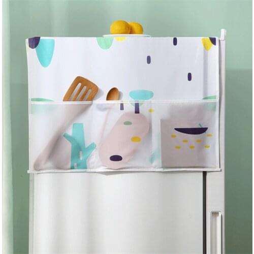 Refrigerator Dust Cover With Pocket Storage Bag Washing Machine Storage Organizer Bags Hanging Bag Dust Protection Case