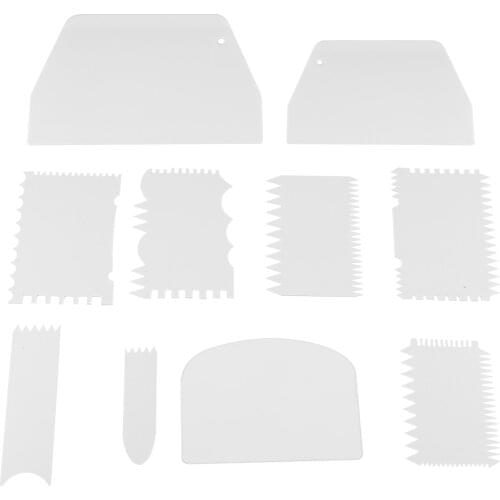 Home sale 10pcs/set Plastic Baking Edges Dough Scraper Cutter Pastry Spatulas Cake Decoration Baking Pastry Tool