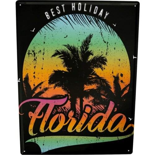 SINCE 2004 Tin Sign Globetrotter Florida Vacation