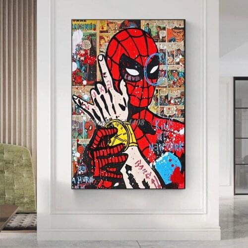 Superhero Spiderman Canvas Print Wall Art Decoration Canvas Painting Anime Pictures Living Room Decor Disney Marvle Movie Poster