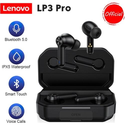Lenovo LP3 Pro TWS Earphones Bluetooth 5.0 Wireless Headphone with Mic 1200 mAh Battery Box Sports Headsets Music Gaming Earbuds